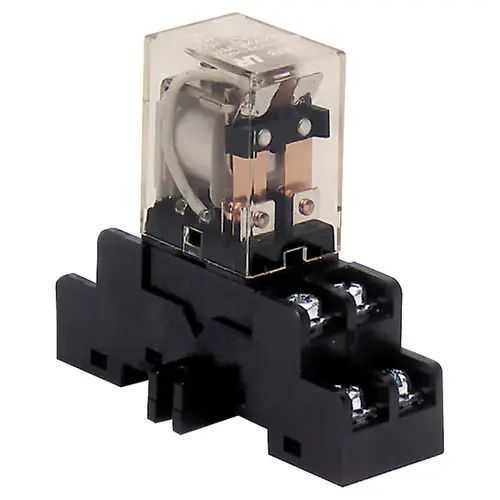 Relay and Base Module, 120VAC Operation at 12mA Draw, 10A/220VAC or 28VDC DPDT Contact Rating Relay and Base Module, 120VAC Operation at 12mA Draw, 10A/220VAC or 28VDC DPDT Contact Rating