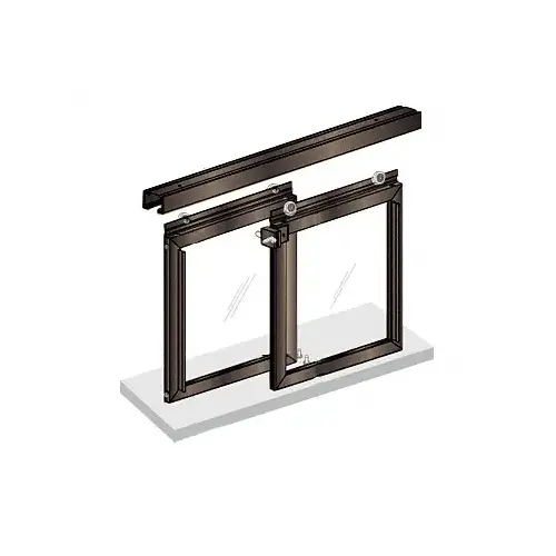 48" W x 36" H Horizontal Sliding Daisy Model Pass-Thru Assembly With D6 Header And No Jambs Duranodic Bronze - No Glass or Screen