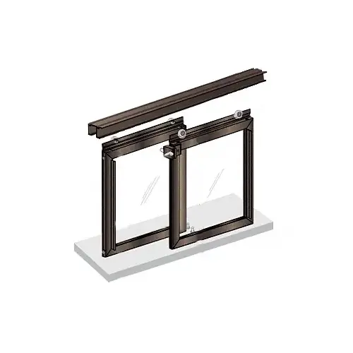 48" W x 36" H Horizontal Sliding Daisy Model Pass-Thru Assembly With D4 Header And No Jambs Duranodic Bronze - No Glass or Screen