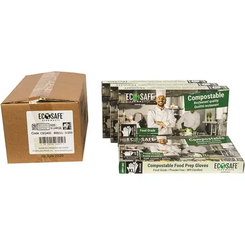 0.7 mil Extra-Large Green Compostable Food Prep Gloves Color/Finish Family - pack of 800