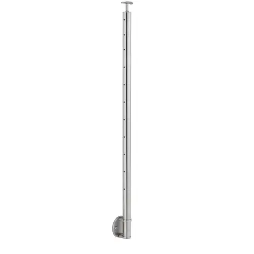 Cable Railing Posts Prefabricated, Ready To Install Fixed Saddle Style 42" Guardrail Post Height Facia Mount Center Type Satin Cable Railing Posts Prefabricated, Ready To Install Fixed Saddle Style 42" Guardrail Post Height Facia Mount Center Type Satin