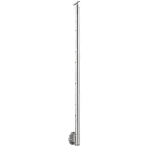 Cable Railing Posts Prefabricated, Ready To Install Adjustable Saddle Style 42" Guardrail Post Height Facia Mount Center Type Satin Cable Railing Posts Prefabricated, Ready To Install Adjustable Saddle Style 42" Guardrail Post Height Facia Mount Center Type Satin