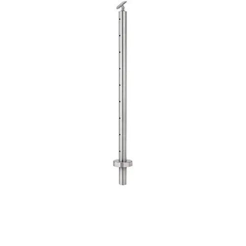 Cable Railing Posts Prefabricated, Ready To Install Adjustable Saddle Style 36" Standard Post Height Core Drilled Stair Center Type Satin Cable Railing Posts Prefabricated, Ready To Install Adjustable Saddle Style 36" Standard Post Height Core Drilled Stair Center Type Satin
