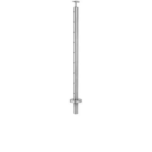 Cable Railing Posts Prefabricated, Ready To Install Fixed Saddle Style 36" Standard Post Height Core Drilled Center Type Satin Cable Railing Posts Prefabricated, Ready To Install Fixed Saddle Style 36" Standard Post Height Core Drilled Center Type Satin