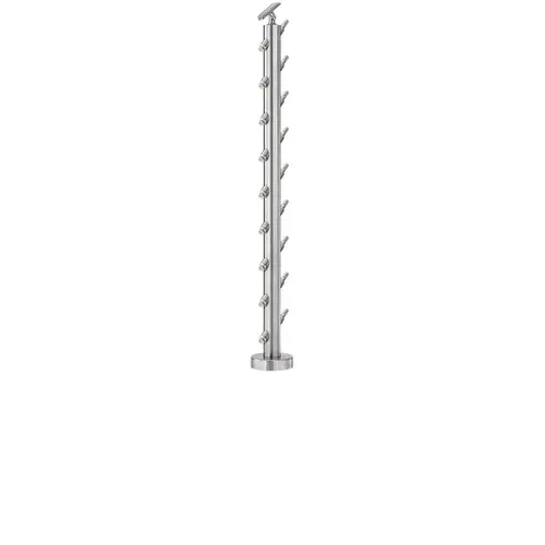 Cable Railing Posts Prefabricated, Ready To Install Adjustable Saddle Style 36" Standard Post Height Floor Mount Stair Bottom Type Satin Cable Railing Posts Prefabricated, Ready To Install Adjustable Saddle Style 36" Standard Post Height Floor Mount Stair Bottom Type Satin