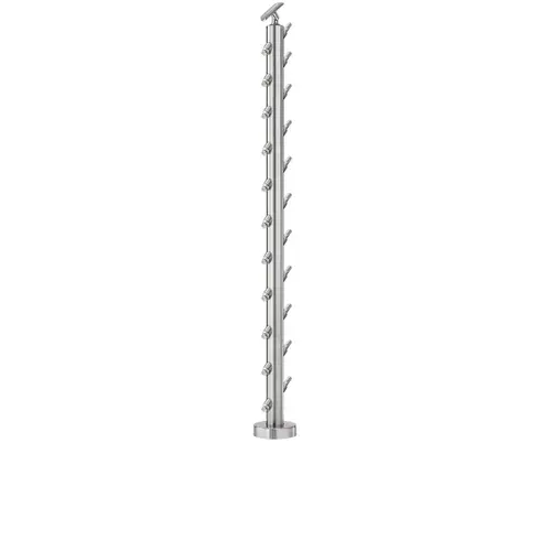 Cable Railing Posts Prefabricated, Ready To Install Adjustable Saddle Style 42" Guardrail Post Height Floor Mount Stair Bottom Type Satin Cable Railing Posts Prefabricated, Ready To Install Adjustable Saddle Style 42" Guardrail Post Height Floor Mount Stair Bottom Type Satin