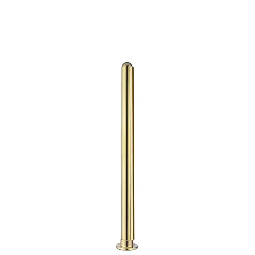24" Tall Divider Post Dome Top Cap Flange End Mount And Post Polished Brass Finish