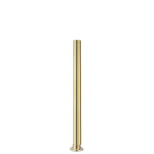 24" Tall Divider Post Flat Top Cap Flange End Mount And Post Polished Brass Finish