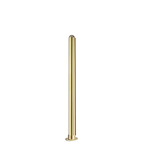 24" Tall Divider Post Dome Top Cap Cut Flange End Mount And Post Polished Brass Finish