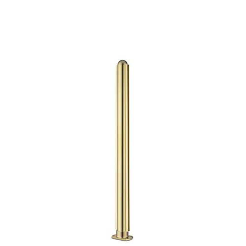 24" Tall Divider Post Dome Top Cap Cut Flange Center Mount And Post Polished Brass Finish
