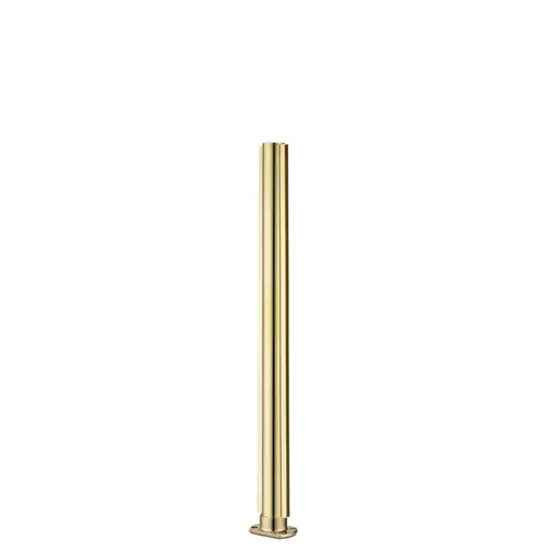 24" Tall Divider Post Flat Top Cap Cut Flange Center Mount And Post Polished Brass Finish