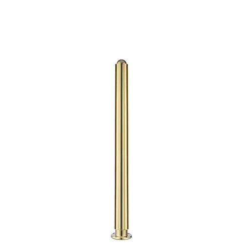 24" Tall Divider Post Dome Top Cap Flange Corner Mount And Post Polished Brass Finish