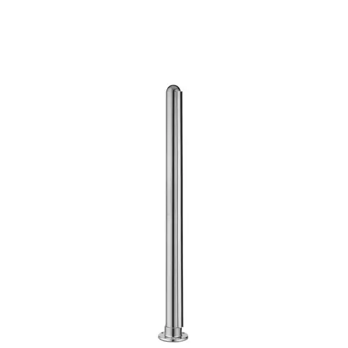 24" Tall Divider Post Dome Top Cap Flange End Mount And Post Polished Stainless Steel Finish
