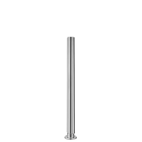 24" Tall Divider Post Flat Top Cap Flange Center Mount And Post Polished Stainless Steel Finish 24" Tall Divider Post Flat Top Cap Flange Center Mount And Post Polished Stainless Steel Finish