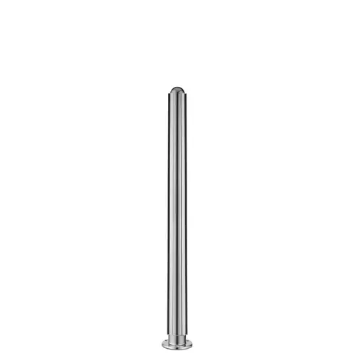 24" Tall Divider Post Dome Top Cap Flange Corner Mount And Post Polished Stainless Steel Finish 24" Tall Divider Post Dome Top Cap Flange Corner Mount And Post Polished Stainless Steel Finish