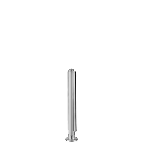 16" Tall Divider Posts Dome Top Cap Flange Center Mount And Post Satin Stainless Steel Finish 16" Tall Divider Posts Dome Top Cap Flange Center Mount And Post Satin Stainless Steel Finish