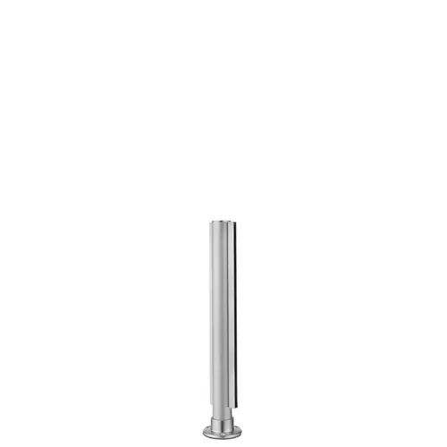 16" Tall Divider Posts Flat Top Cap Flange Center Mount And Post Satin Stainless Steel Finish 16" Tall Divider Posts Flat Top Cap Flange Center Mount And Post Satin Stainless Steel Finish