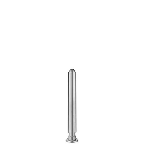 16" Tall Divider Posts Dome Top Cap Flange Corner Mount And Post Polished Stainless Steel Finish 16" Tall Divider Posts Dome Top Cap Flange Corner Mount And Post Polished Stainless Steel Finish