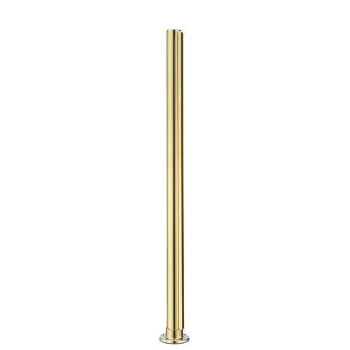 30" Tall Divider Post Flat Top Cap Flange End Mount And Post Polished Brass Finish