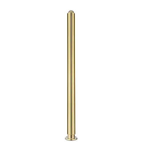 30" Tall Divider Post Dome Top Cap Flange Corner Mount And Post Polished Brass Finish