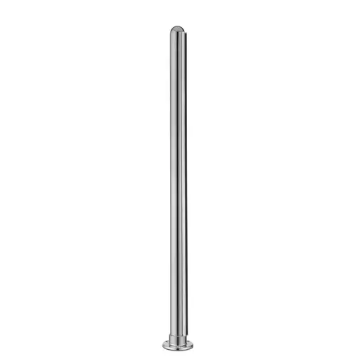 30" Tall Divider Post Dome Top Cap Flange End Mount And Post Polished Stainless Steel Finish 30" Tall Divider Post Dome Top Cap Flange End Mount And Post Polished Stainless Steel Finish