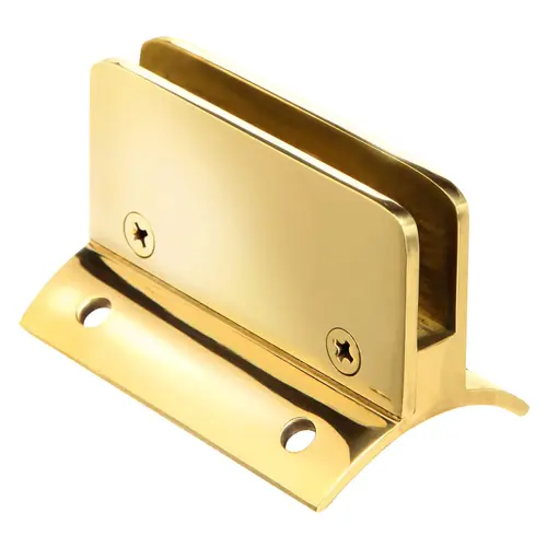 .25" Glass Clip For Glass Railing Infill Polished Brass Finish .25" Glass Clip For Glass Railing Infill Polished Brass Finish