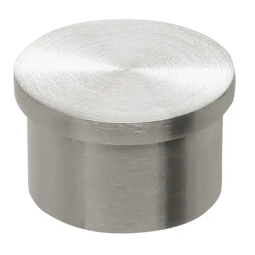 Flush End Cap For 1" Tubing Satin Stainless Steel Finish Flush End Cap For 1" Tubing Satin Stainless Steel Finish