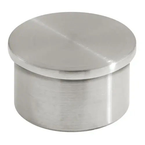 Flush End Cap For 1.5" Round Handrail Tubing 0.060" Compatible Tubing Wall Thickness Satin Stainless Steel Finish