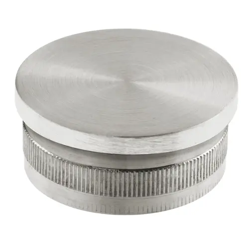 Knurled End Cap For 1.5" Tubing Satin Stainless Steel Finish Knurled End Cap For 1.5" Tubing Satin Stainless Steel Finish