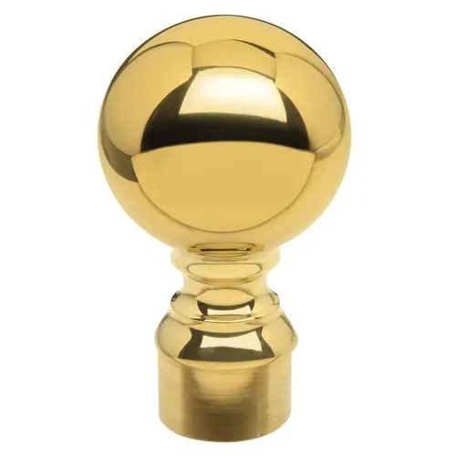 Ball Finial For 1.5" Railing Tubing .050" Compatible Tubing Wall Thickness Polished Brass Finish Ball Finial For 1.5" Railing Tubing .050" Compatible Tubing Wall Thickness Polished Brass Finish