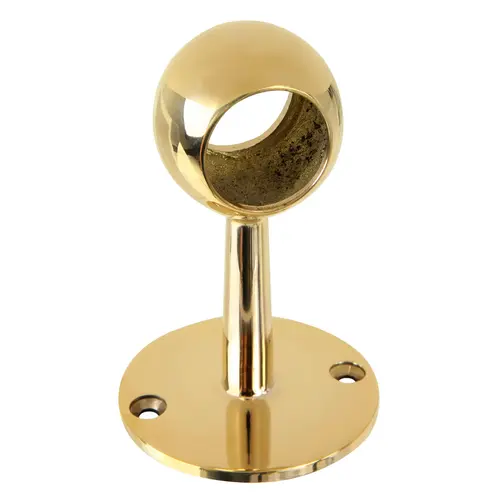 Ball Center Short Post For 1" Tubing Polished Brass Finish Ball Center Short Post For 1" Tubing Polished Brass Finish