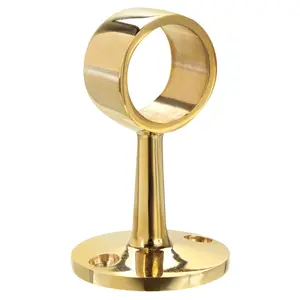 Lavi 00-342/1 Flush Center Railing Post For Grab Bars And Railing Projects Polished Brass Finish
