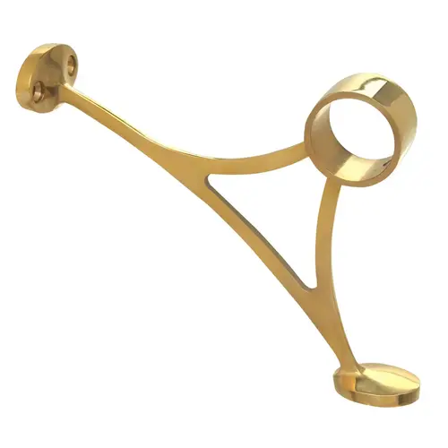 Combination Footrail Bracket Polished Brass Finish