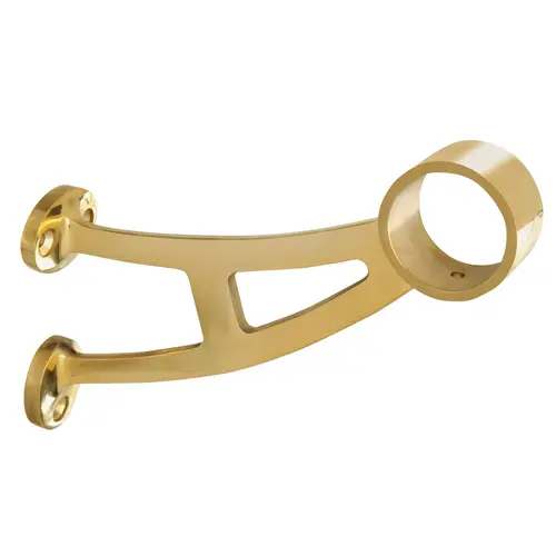 Bar Mounted Footrail Bracket Polished Brass Finish