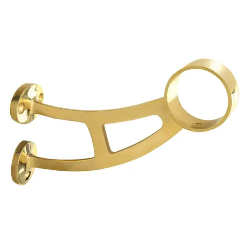 Bar Mounted Bracket For Footrail Polished Brass Finish