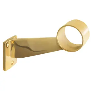 Lavi 00-406/2 Contemporary Footrail Bracket Polished Brass Finish
