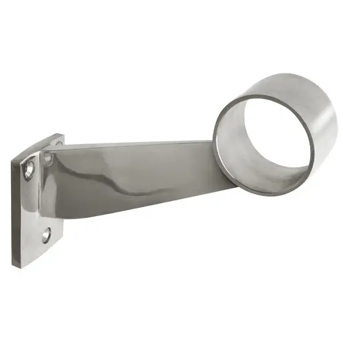 Contemporary Footrail Bracket Polished Stainless Steel Finish