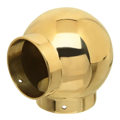 Ball Fitting For 2" Railing Tube Polished Brass Finish Ball Fitting For 2" Railing Tube Polished Brass Finish
