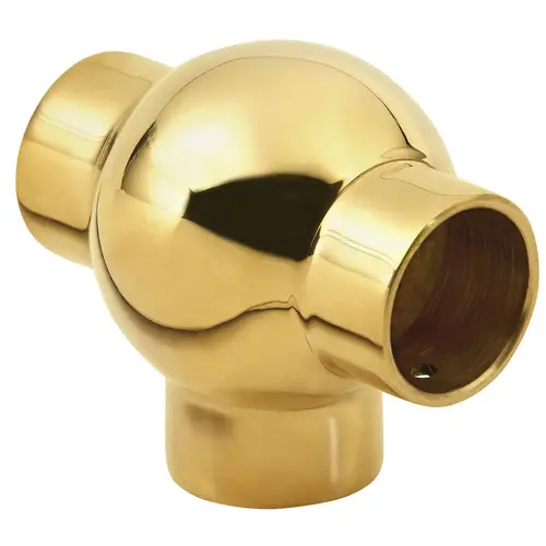 Ball Tee Fitting For 1" Railing Polished Brass Ball Tee Fitting For 1" Railing Polished Brass