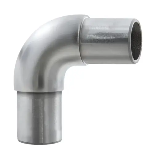 90 Degree Flush Radius Elbow Connector Satin Stainless Steel Finish 90 Degree Flush Radius Elbow Connector Satin Stainless Steel Finish