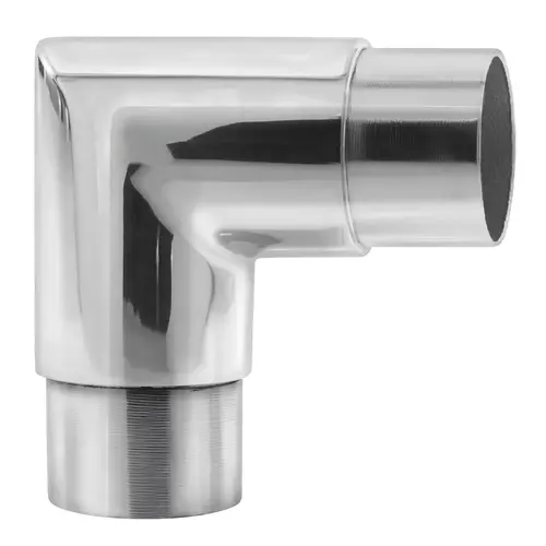 Railing Component 90 Degree Flush Elbow Polished Stainless Steel Finish Railing Component 90 Degree Flush Elbow Polished Stainless Steel Finish