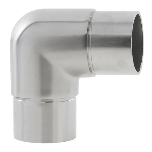 90 Degree Flush Elbow Railing Component .060" Compatible Tubing Wall Thickness Satin Stainless Steel Finish 90 Degree Flush Elbow Railing Component .060" Compatible Tubing Wall Thickness Satin Stainless Steel Finish