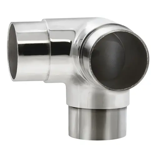 90 Degree Flush T Component For Architectural Railing Systems .060" Compatible Tubing Wall Thickness Polished Stainless Steel Finish 90 Degree Flush T Component For Architectural Railing Systems .060" Compatible Tubing Wall Thickness Polished Stainless Steel Finish