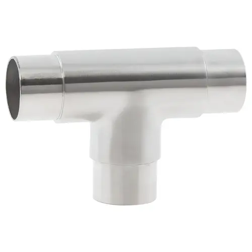 180 Degree Flush T Elbow Railing Component Satin Stainless Steel Finish 180 Degree Flush T Elbow Railing Component Satin Stainless Steel Finish