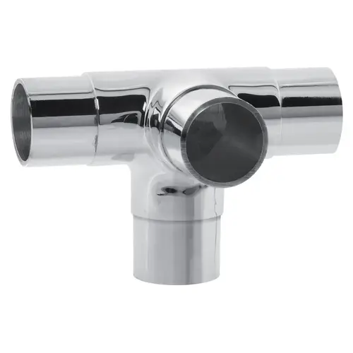 90 Degree X Elbow Railing Fitting .050" Compatible Tubing Wall Thickness Polished Stainless Steel Finish