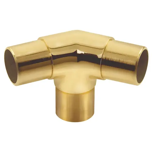 Handrail Railing Component 135 Degree Flush T Elbow Polished Brass