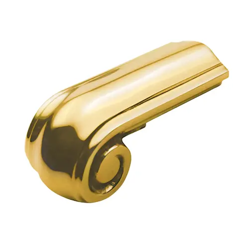 Cap Rail Scroll End Component Polished Brass