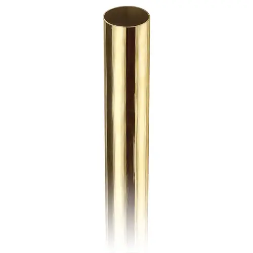 Round Tubing For Handrails, Guardrails, And Stair Railing 4 ft Length .050" Compatible Tubing Wall Thickness Polished Brass Finish