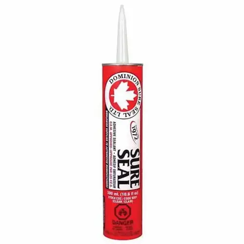 All-Purpose Sure Seal Adhesive Sealant, 300 mL Cartridge, Clear, Liquid, 24 hr Curing