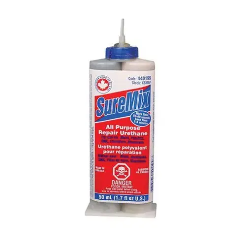All-Purpose Suremix Urethane Repair, 50 mL Cartridge, Liquid, Black, 1 hr Curing